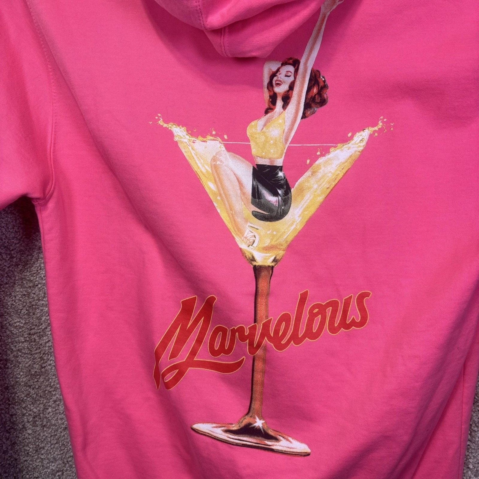 Yung Gravy Hoodie Mens Large Pink Fleece Pullover Marvelous Graphic Sweatshirt — image 2 of 7